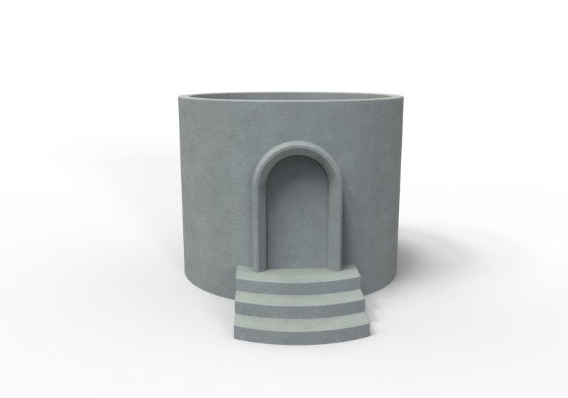 Short Circular Villa Flower Pot  3D print model_2