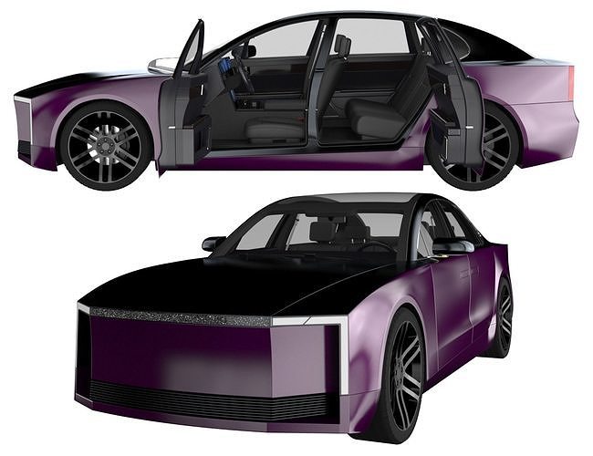 Generic Electric Sedan Bestia purple 3D model