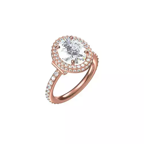 Oval Cut Halo Engagement Ring