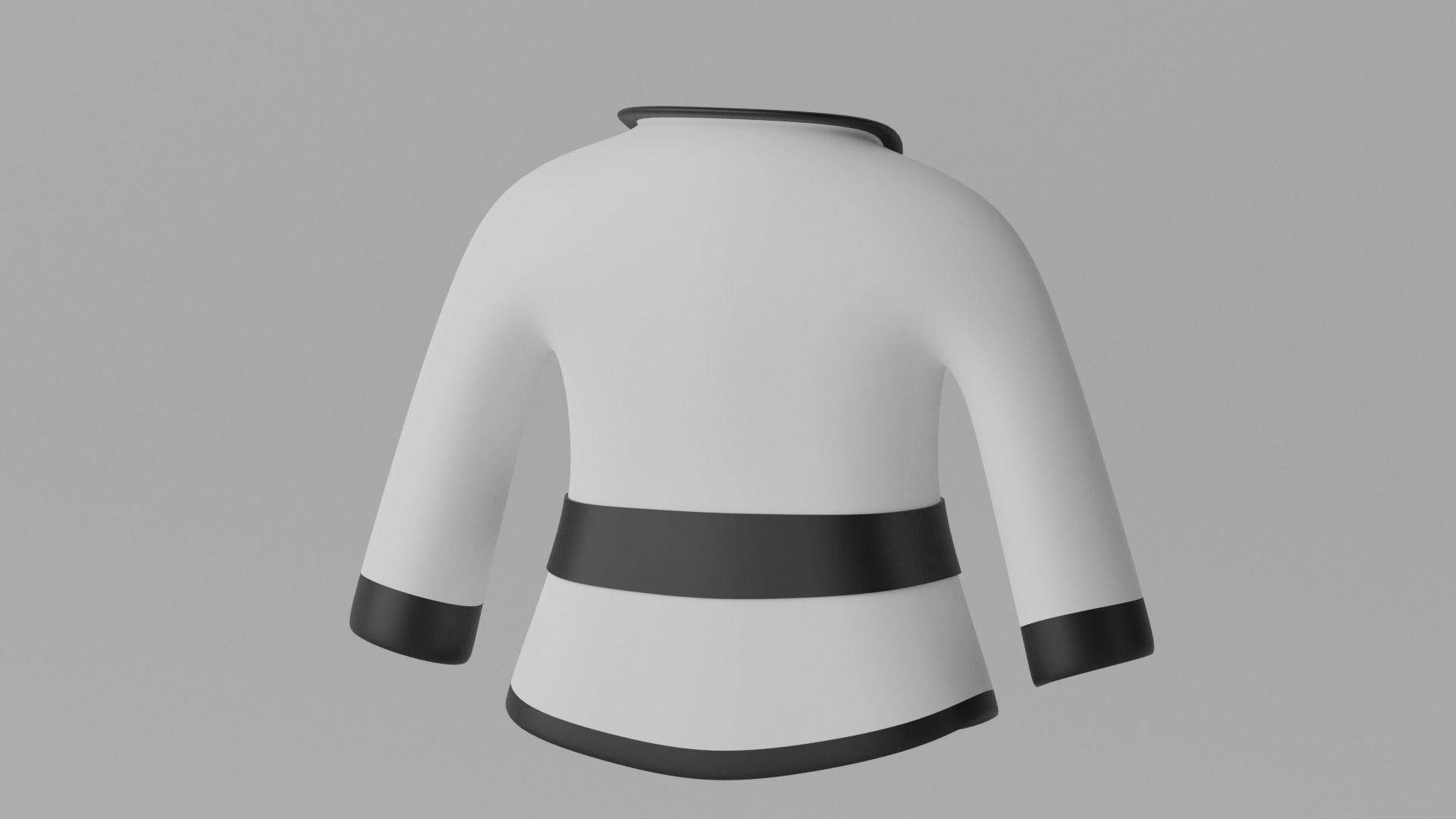 Korean Taekwondo Uniform Suit 3D model_7