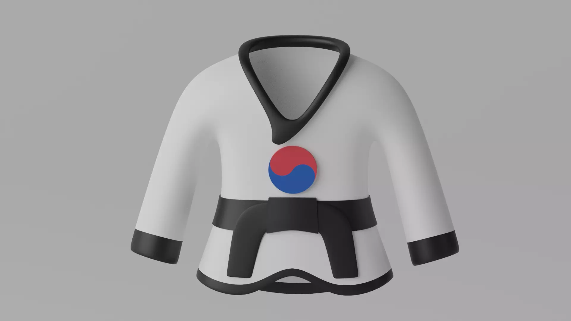 Korean Taekwondo Uniform Suit 3D model_0