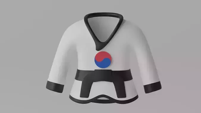 Korean Taekwondo Uniform Suit 3D model