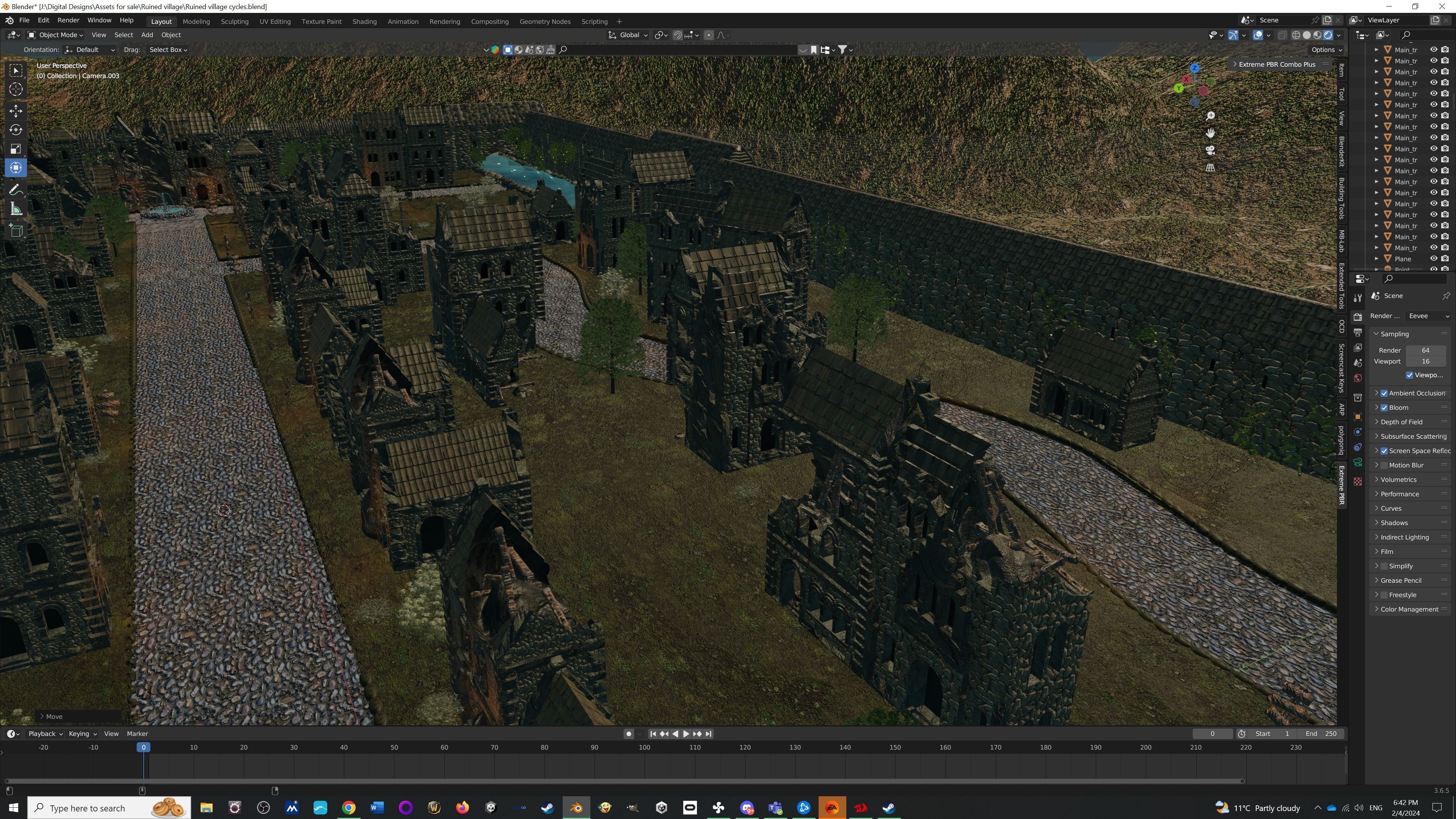 Lost City Modular Ruined Town Perfect for Game Development Low-poly 3D model_6