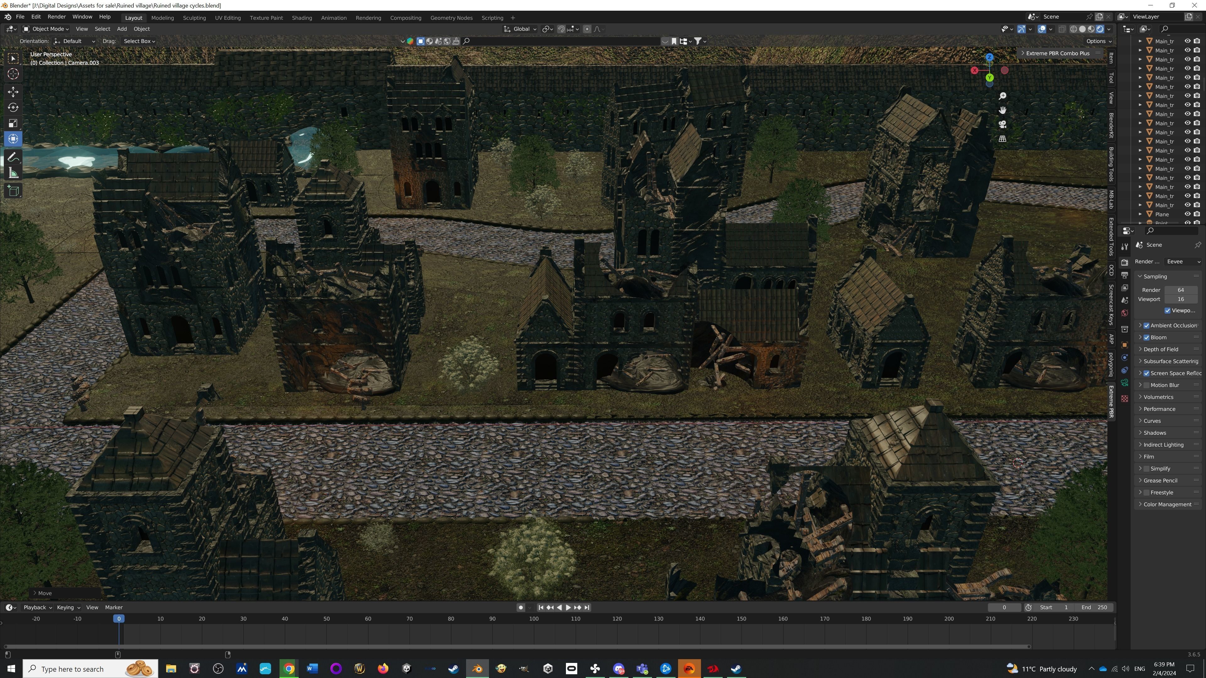 Lost City Modular Ruined Town Perfect for Game Development Low-poly 3D model_3