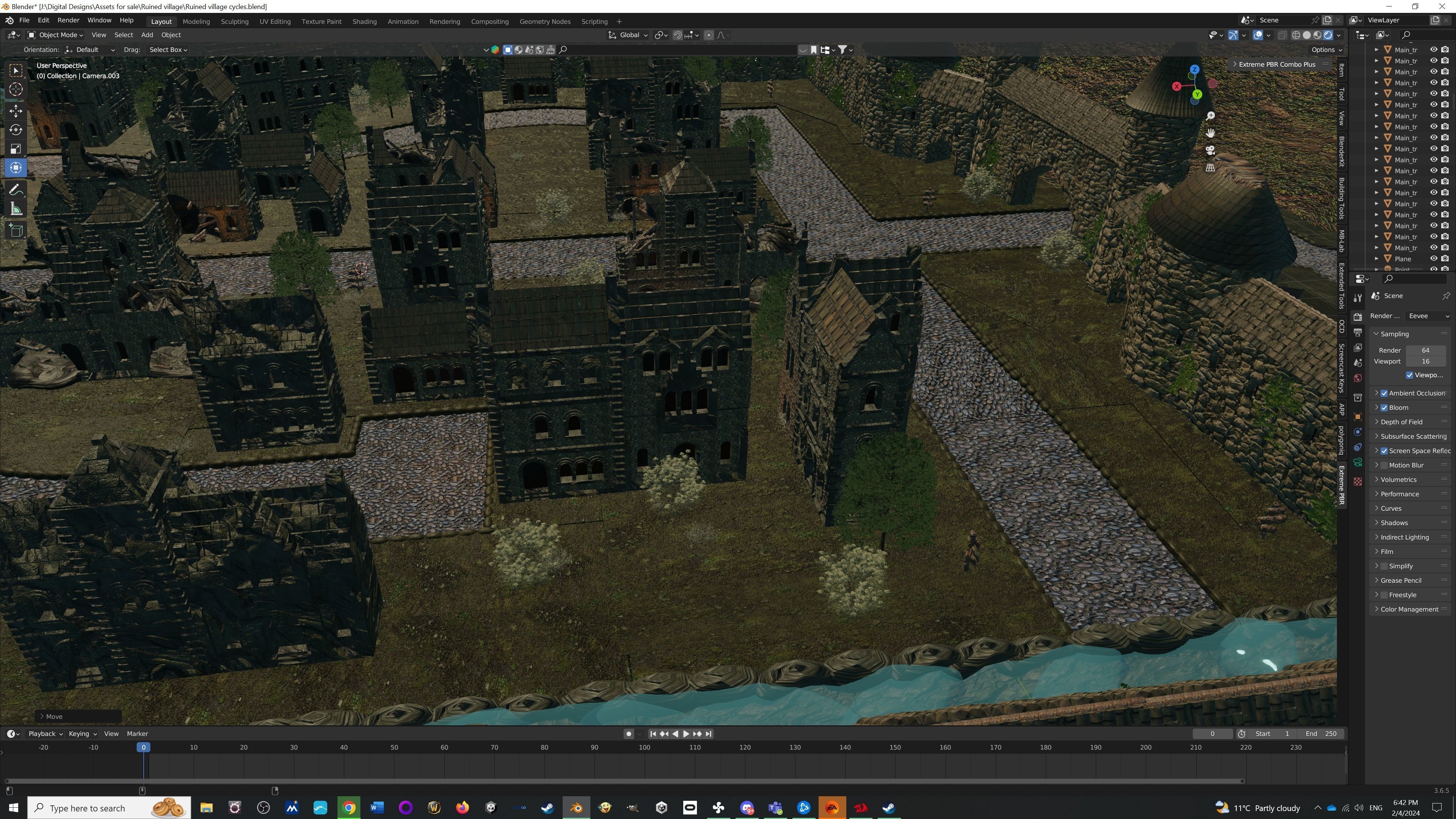Lost City Modular Ruined Town Perfect for Game Development Low-poly 3D model_5