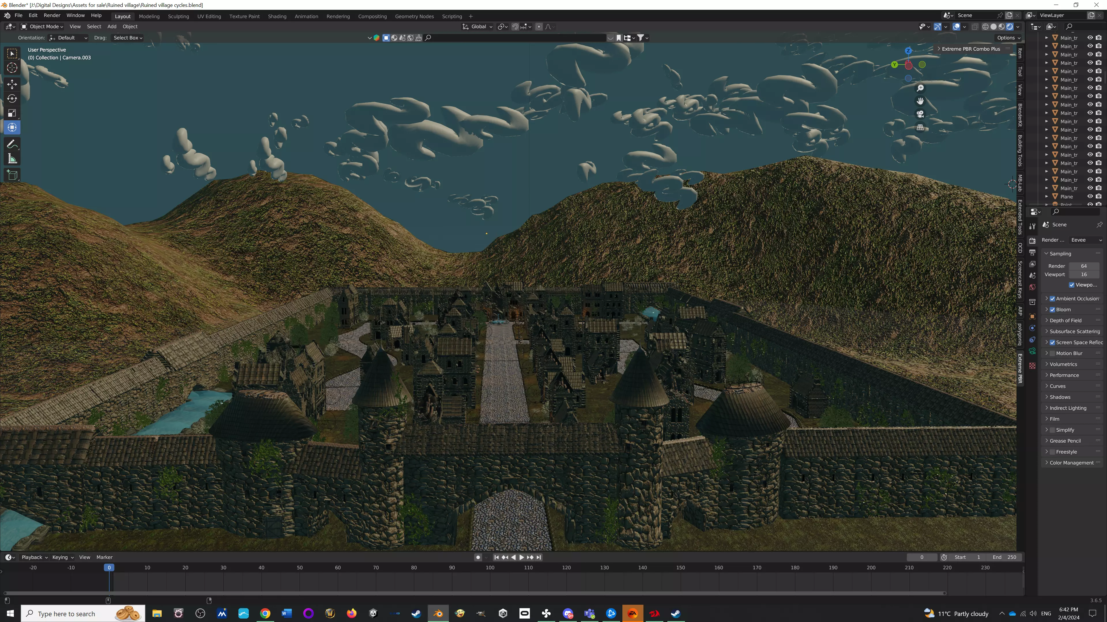 Lost City Modular Ruined Town Perfect for Game Development Low-poly 3D model_0