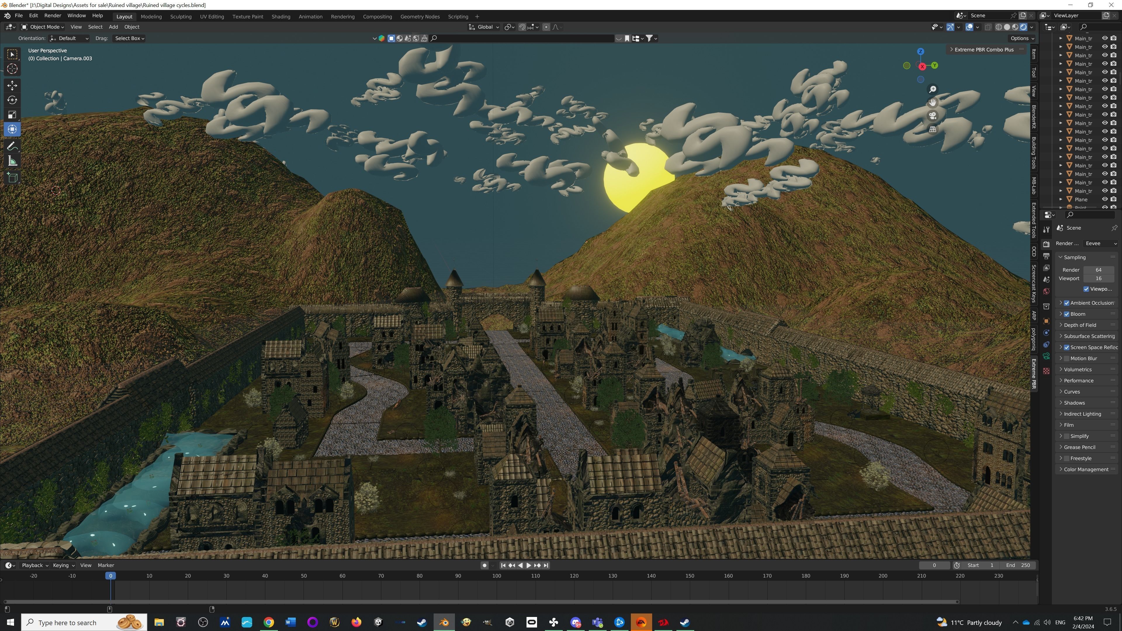 Lost City Modular Ruined Town Perfect for Game Development Low-poly 3D model_7