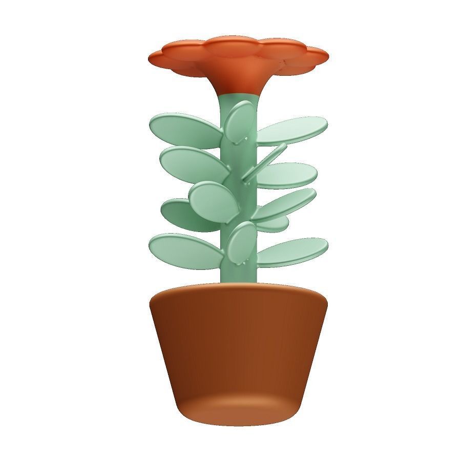 Cartoon Plant Flower Pot 3D model_3
