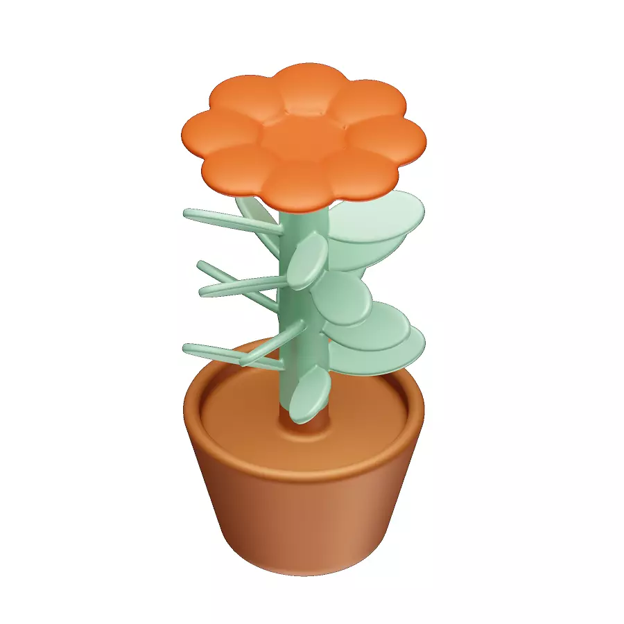 Cartoon Plant Flower Pot 3D model_0