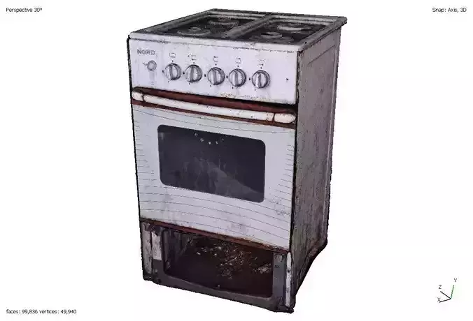 Old broken gas stove