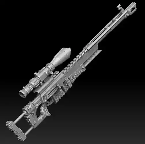 Sci-fi sniper rifle 3d print 3D print model