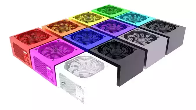 Colored Power Supply Units Set 3D model