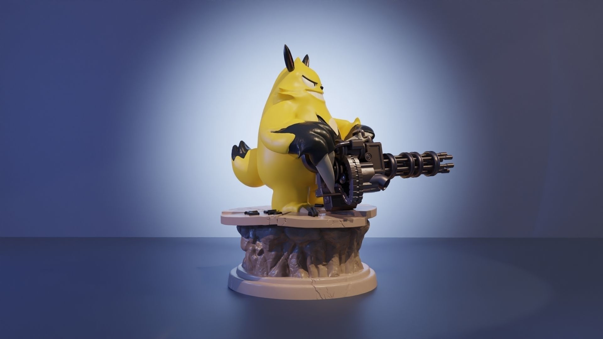 GRIZZBOLT AND MINIGUN FROM PALWORLD 3D print model_3