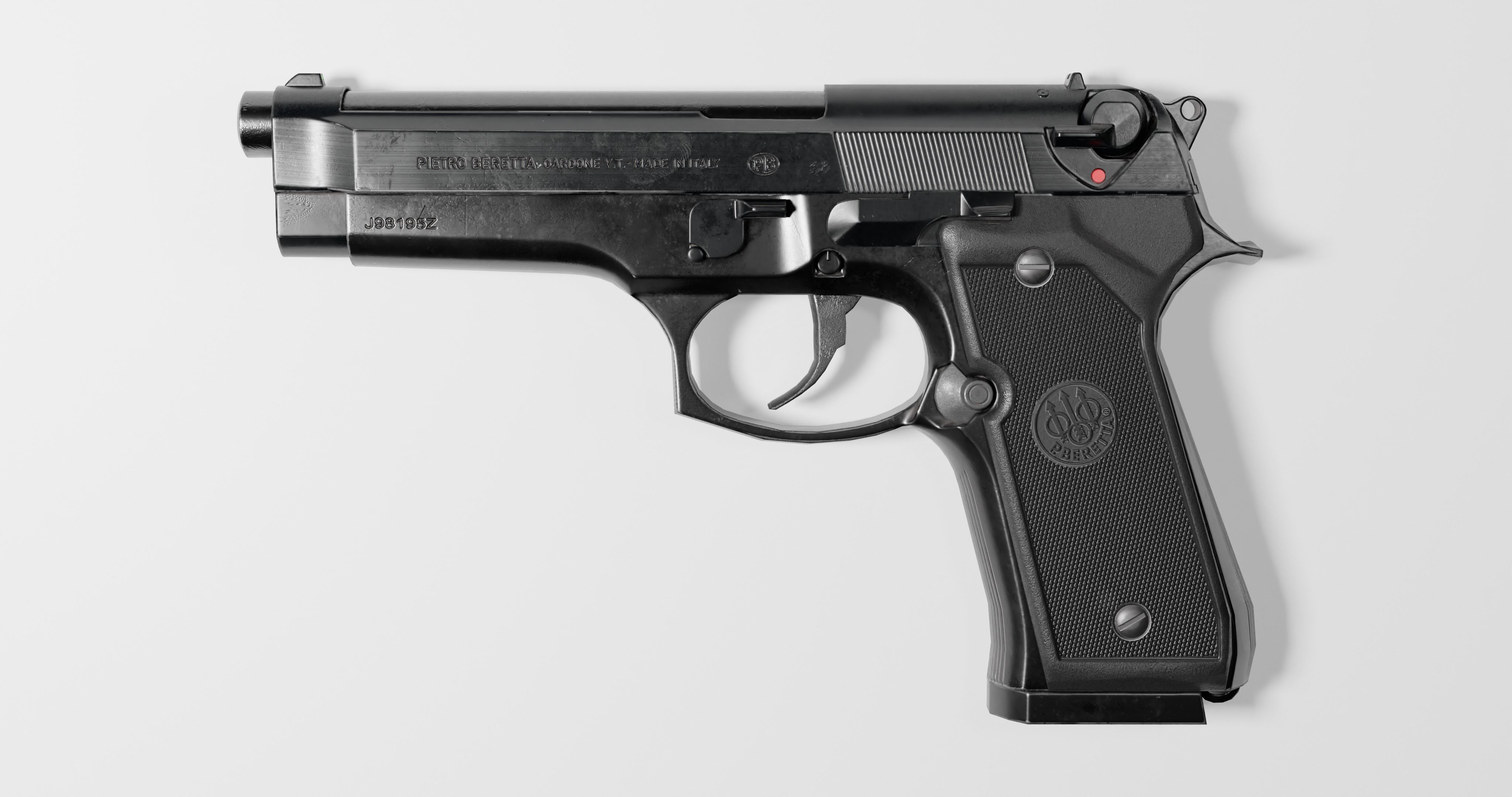 Beretta M9 Low-poly 3D model_2