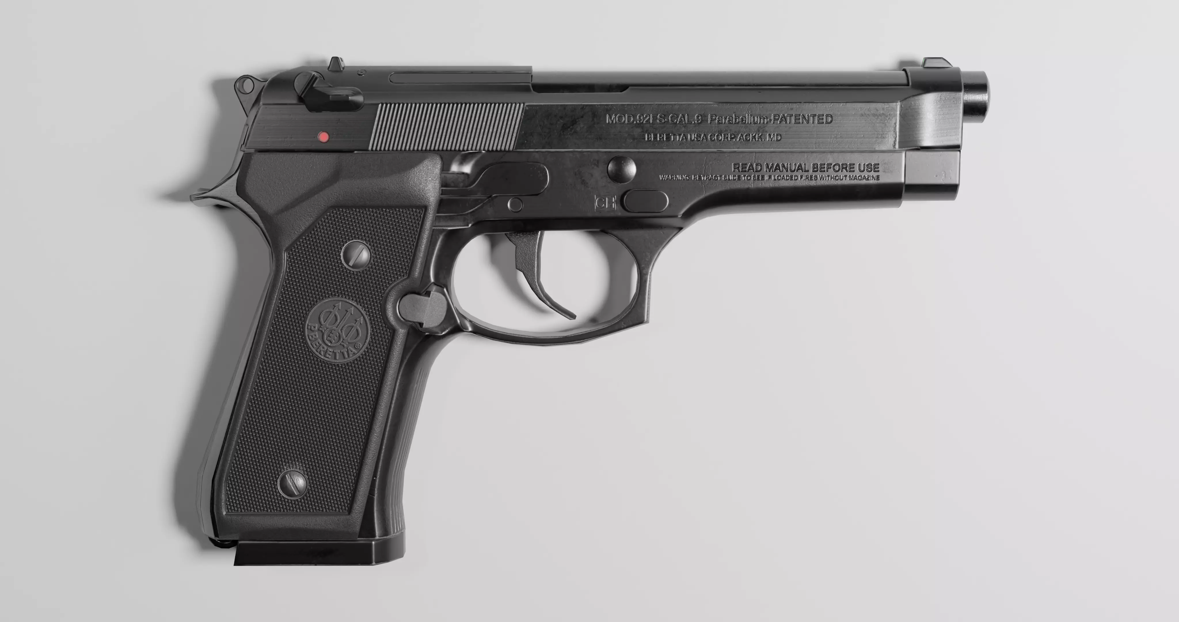 Beretta M9 Low-poly 3D model_0