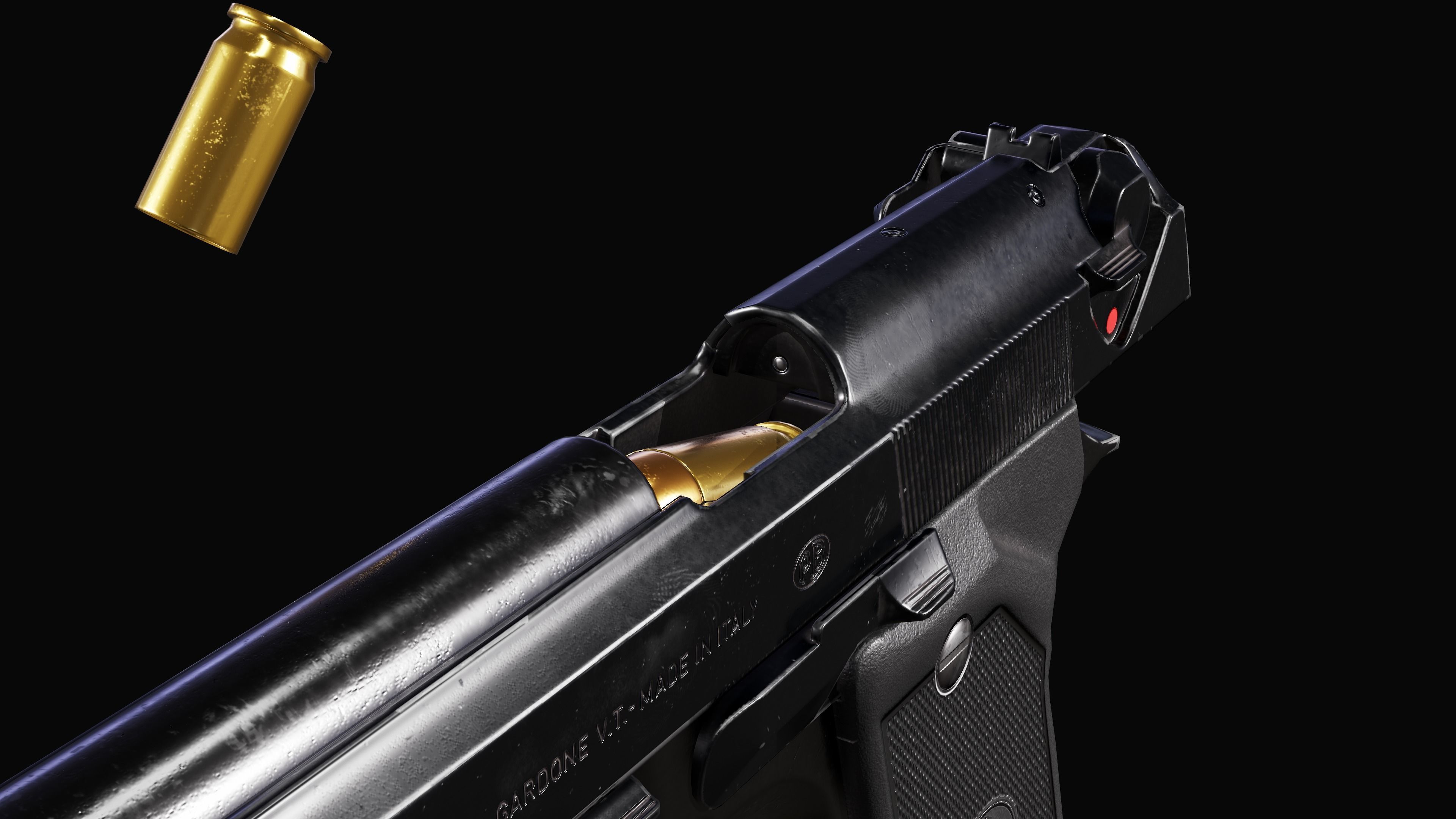 Beretta M9 Low-poly 3D model_4