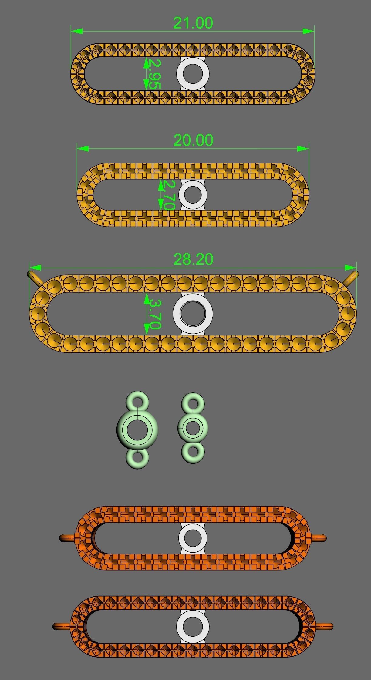 Messika MOVE Bracelet and Necklace 3D print model_5