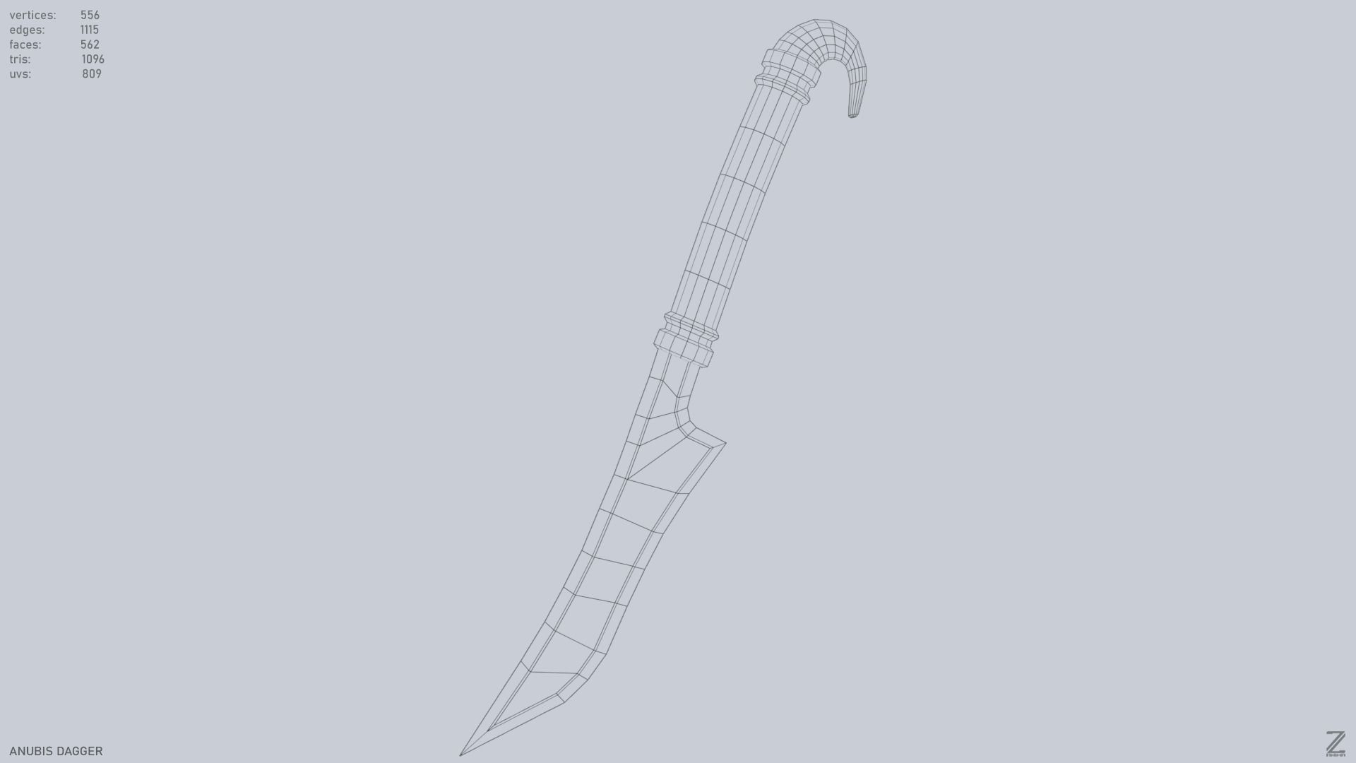Anubis dagger Low-poly 3D model_11