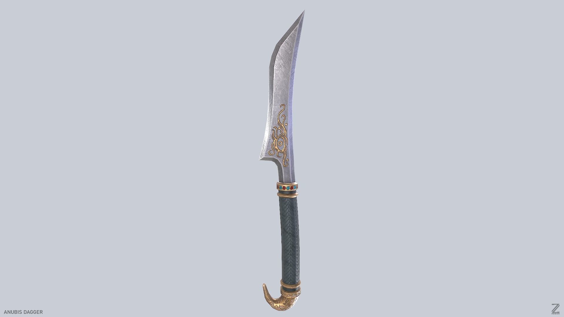 Anubis dagger Low-poly 3D model_2