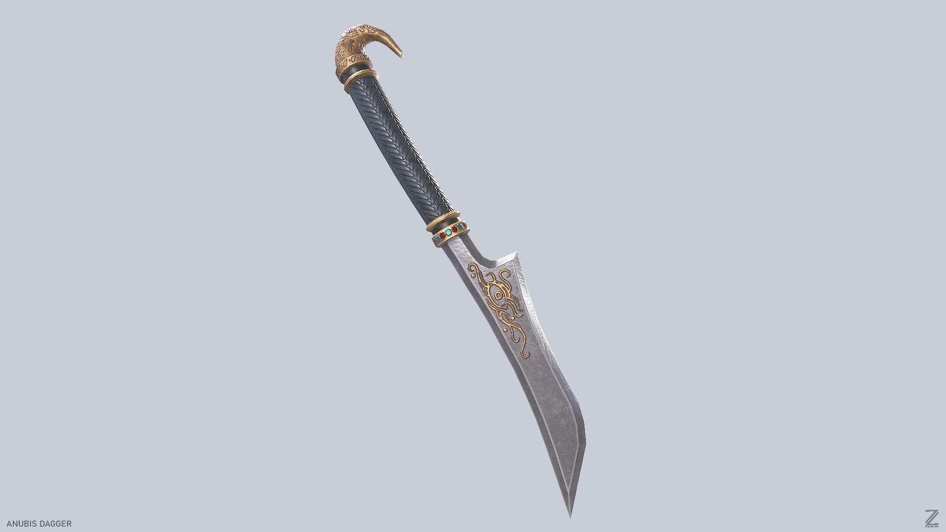 Anubis dagger Low-poly 3D model_7