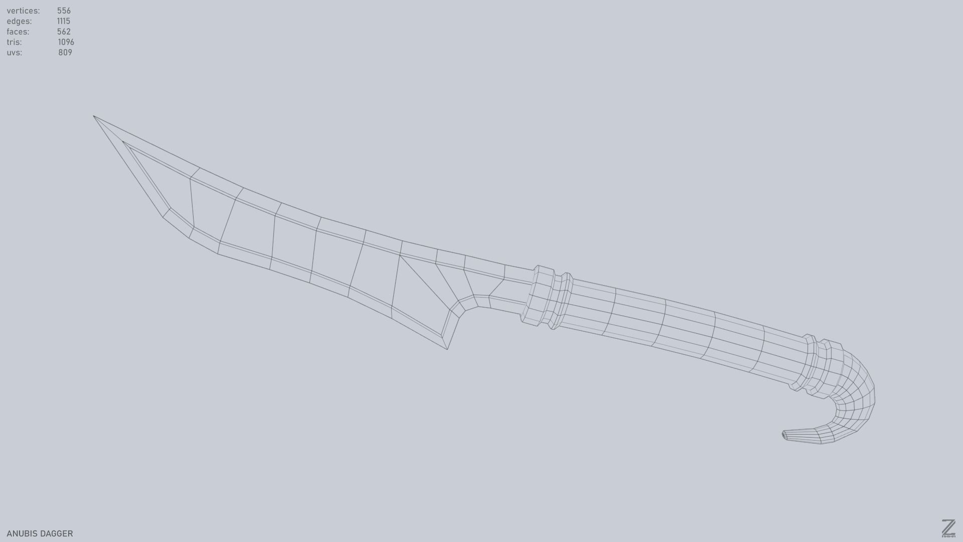 Anubis dagger Low-poly 3D model_10