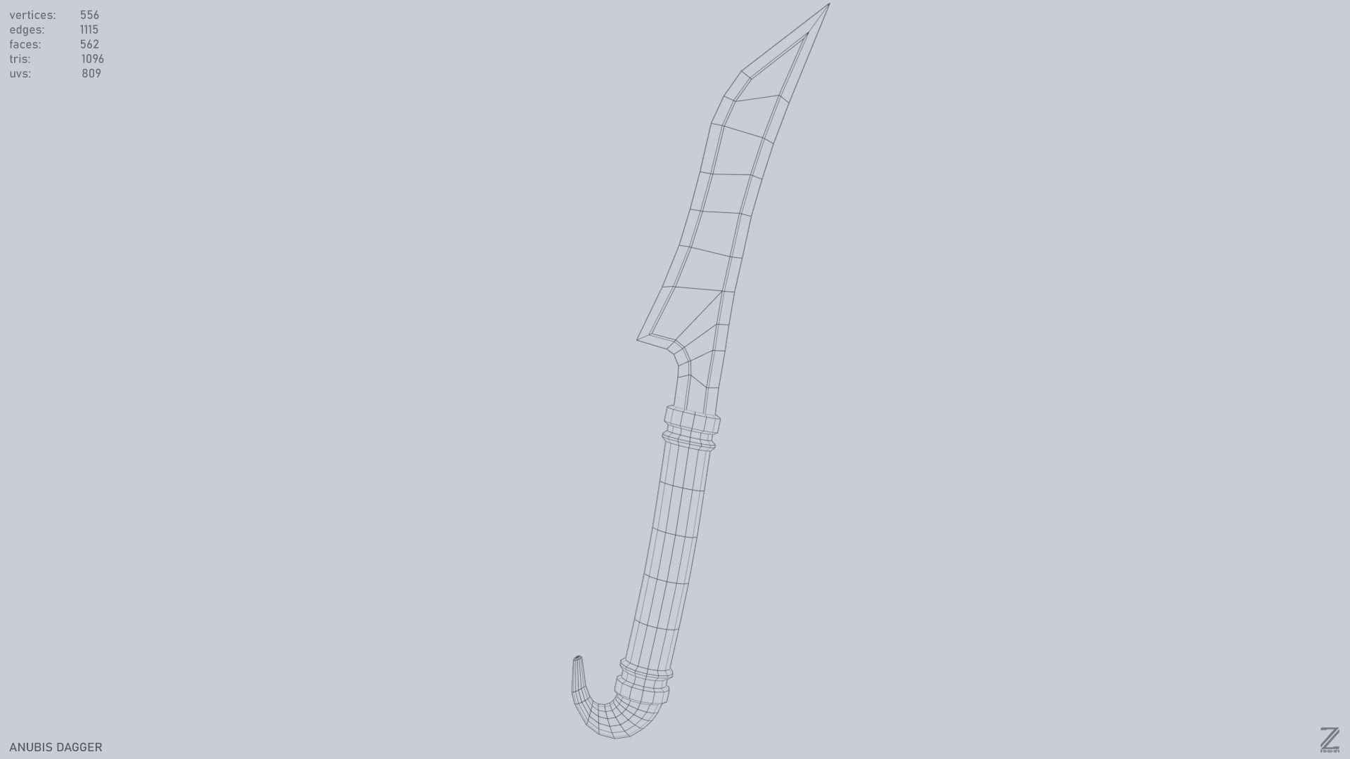 Anubis dagger Low-poly 3D model_14