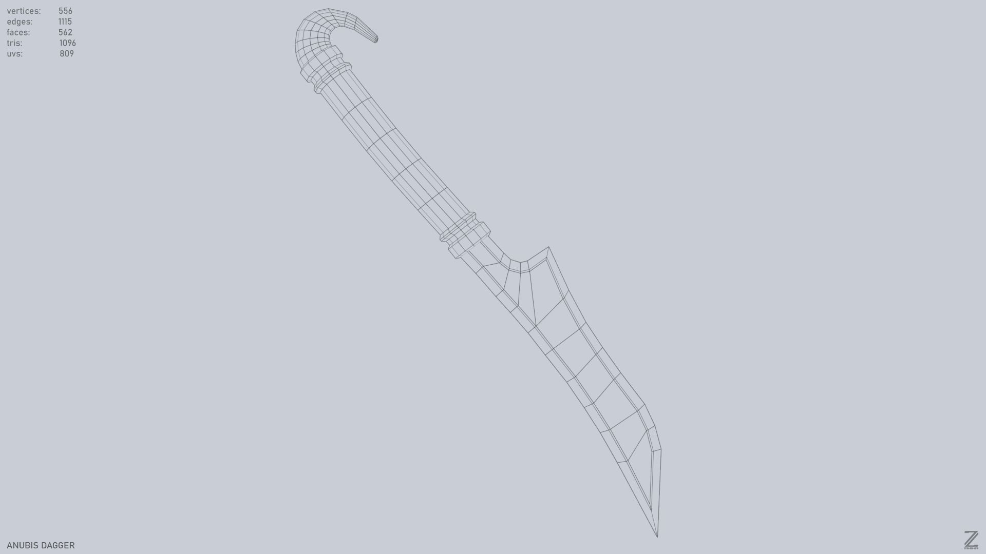 Anubis dagger Low-poly 3D model_12