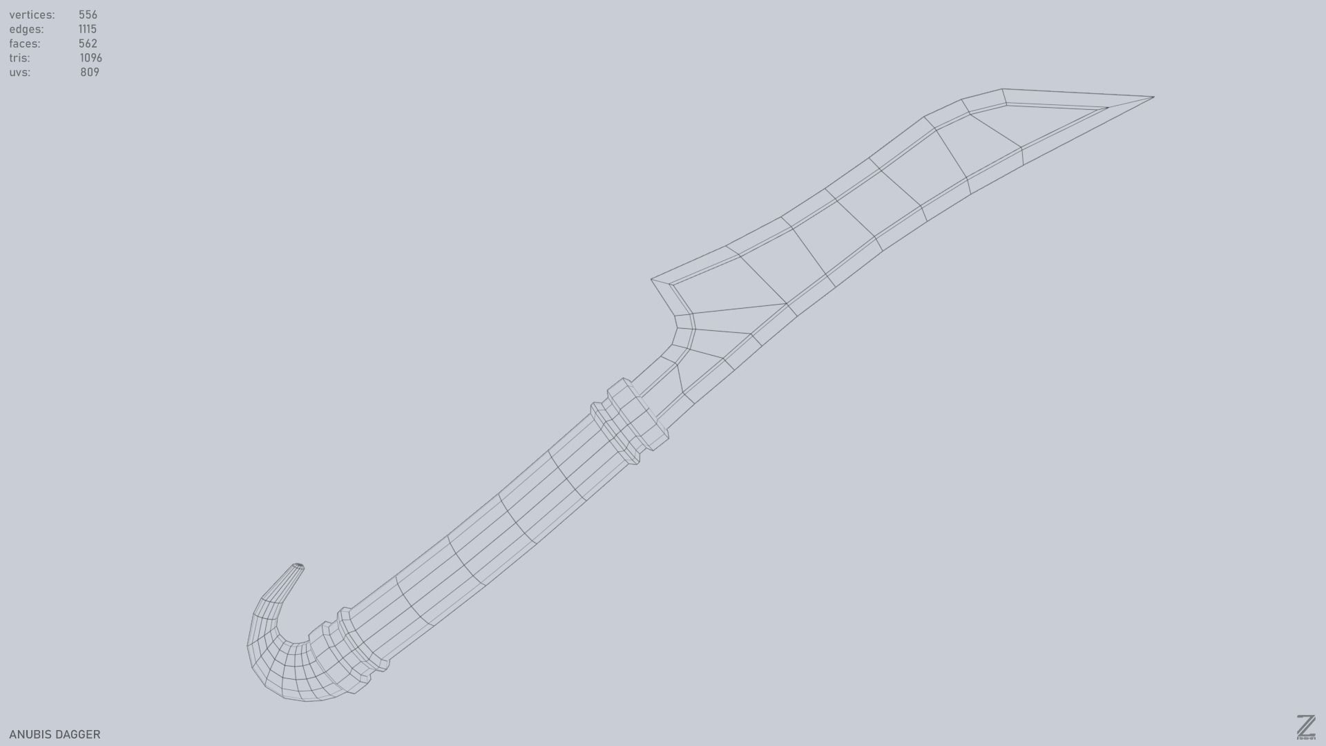 Anubis dagger Low-poly 3D model_15