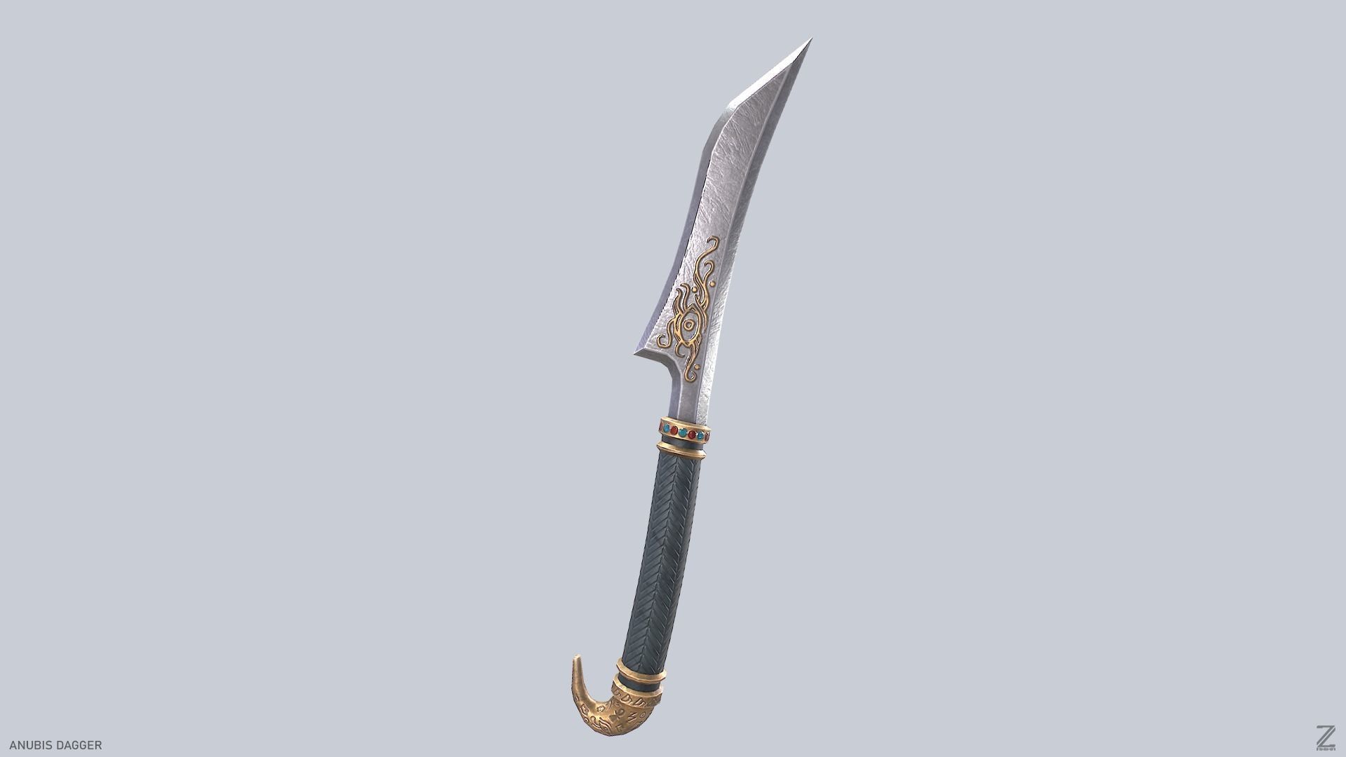 Anubis dagger Low-poly 3D model_8