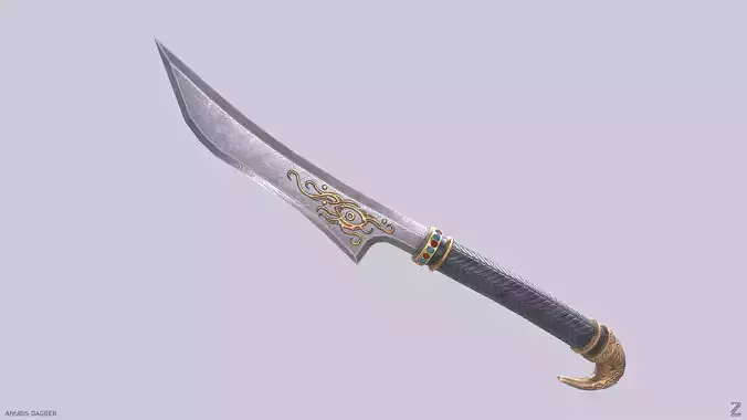 Anubis dagger Low-poly 3D model