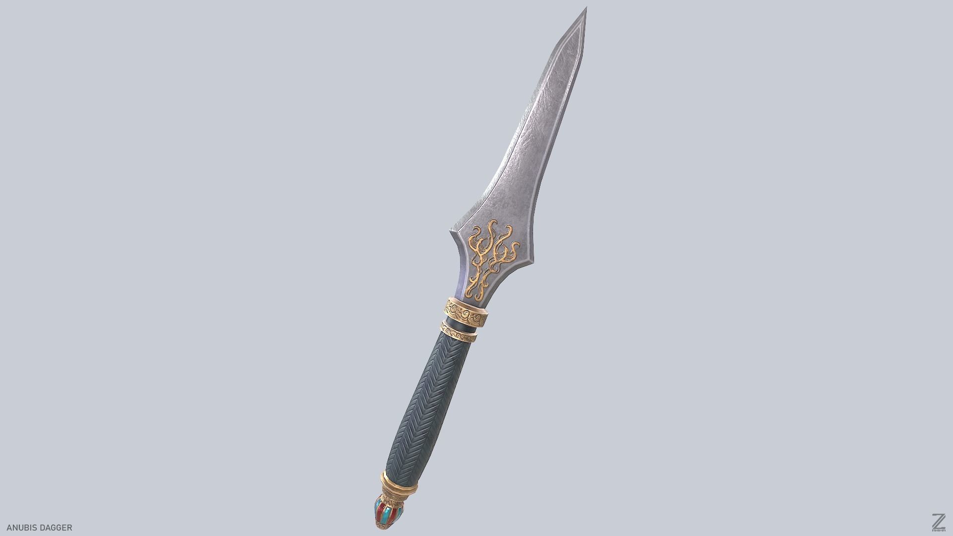 Anubis dagger Low-poly 3D model_5