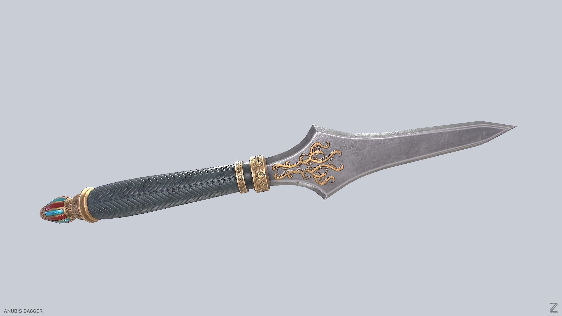 Anubis dagger Low-poly 3D model_6