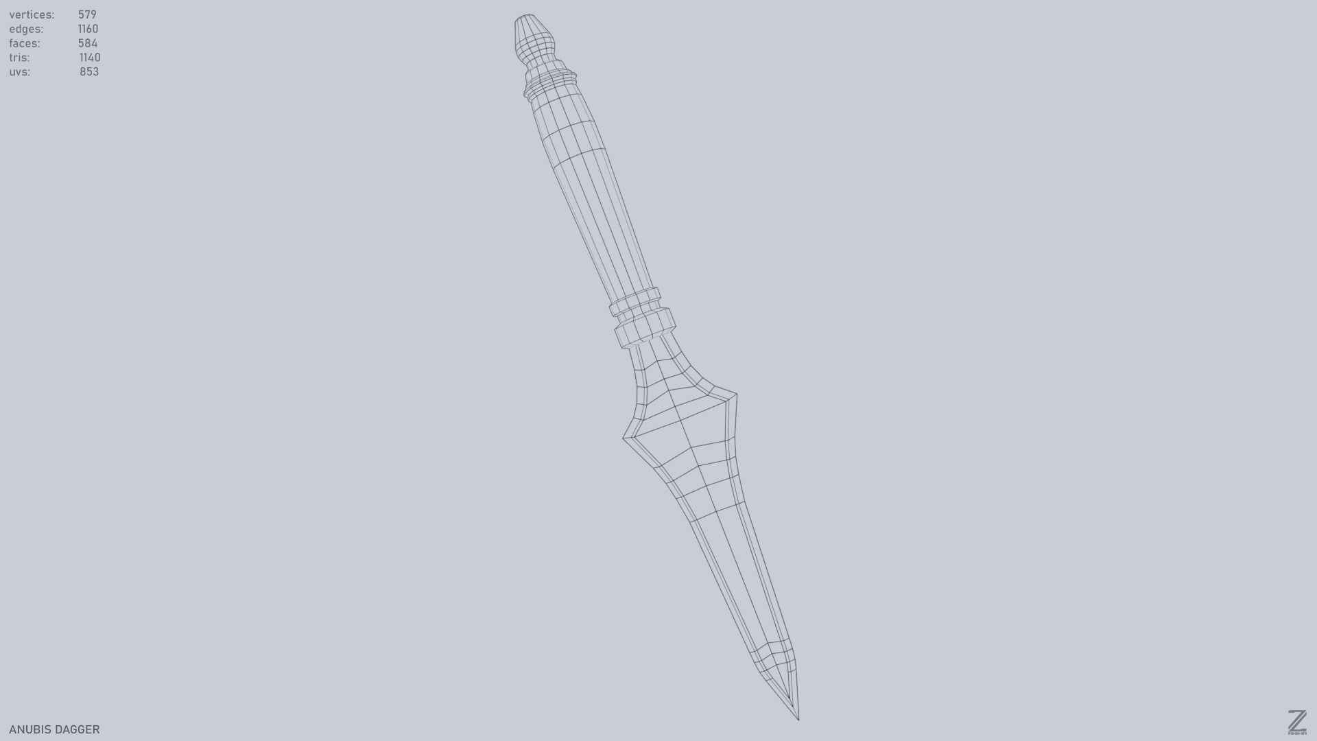 Anubis dagger Low-poly 3D model_13
