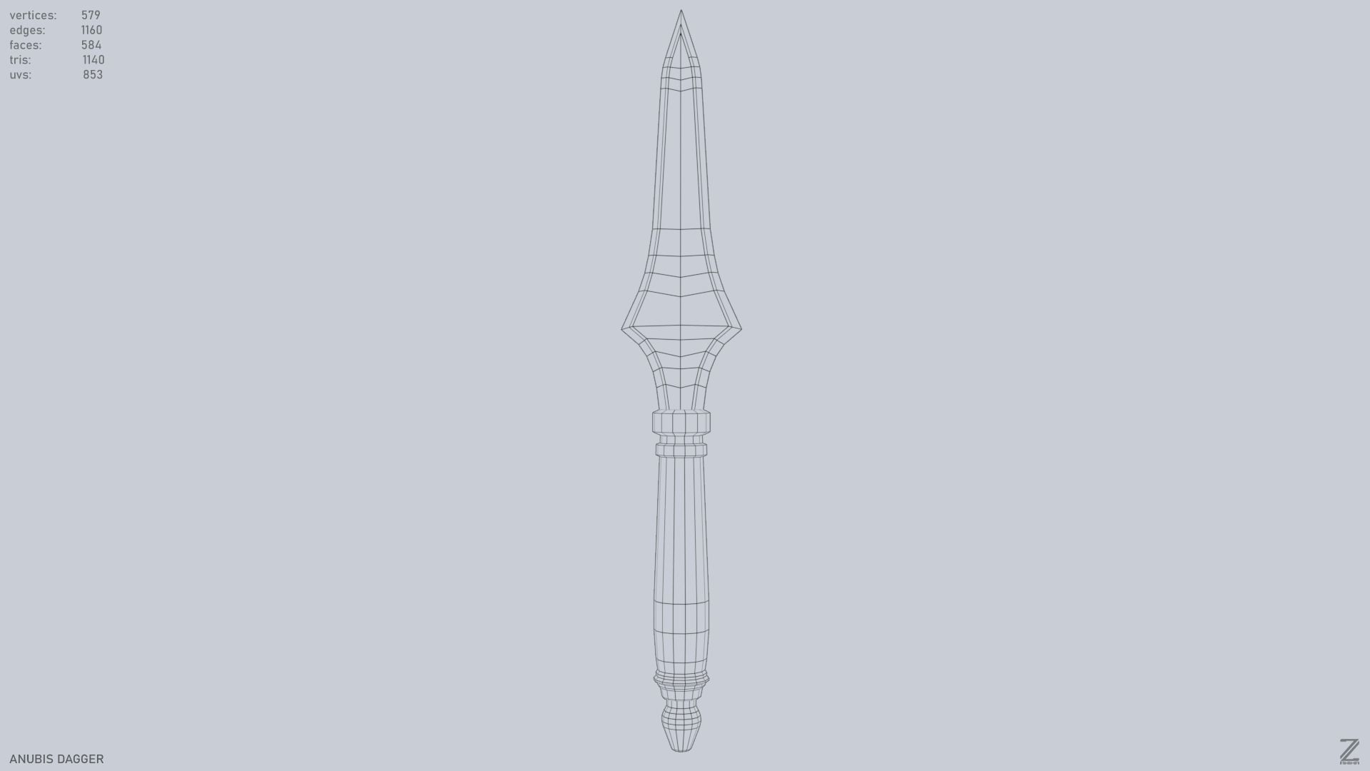 Anubis dagger Low-poly 3D model_9
