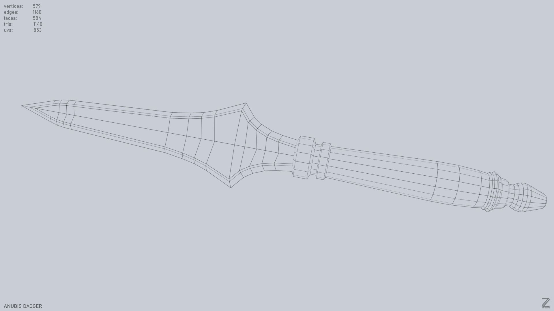 Anubis dagger Low-poly 3D model_11