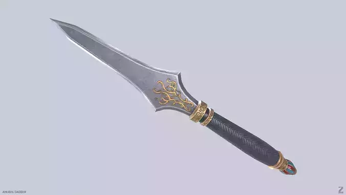 Anubis dagger Low-poly 3D model
