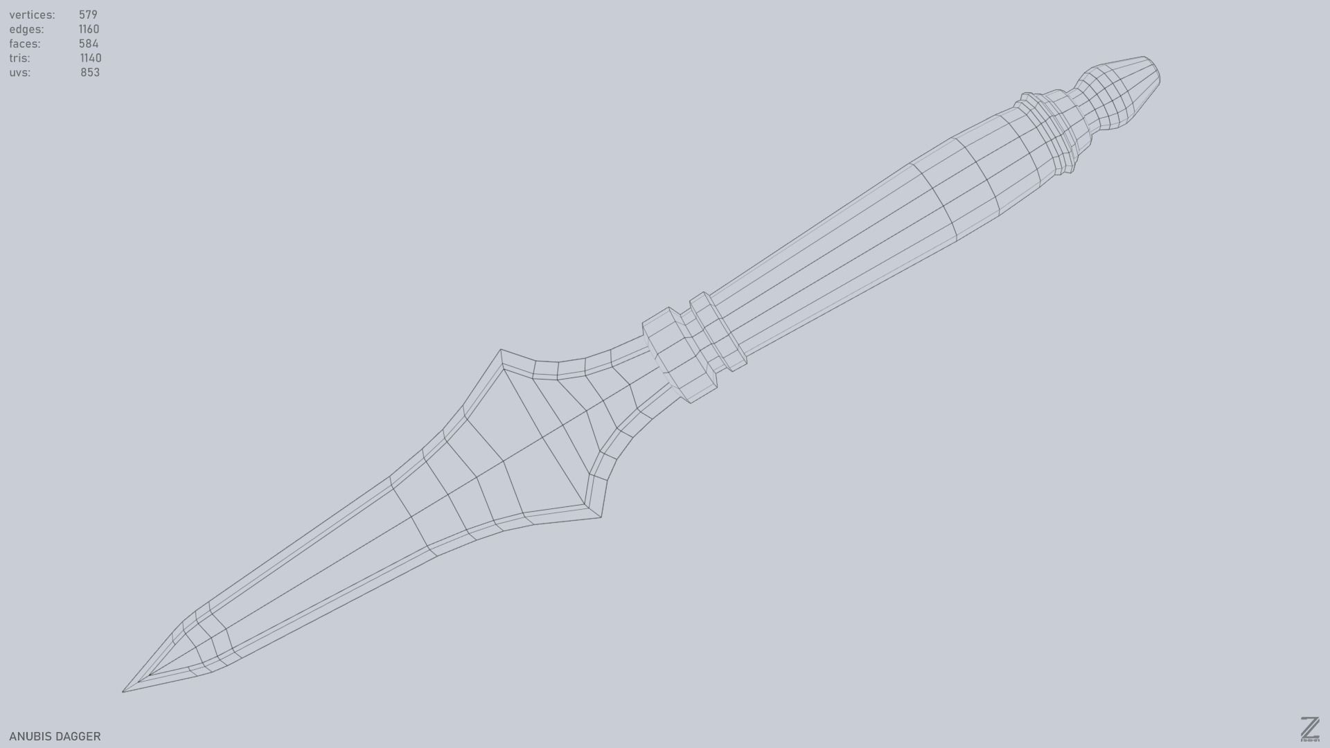 Anubis dagger Low-poly 3D model_12