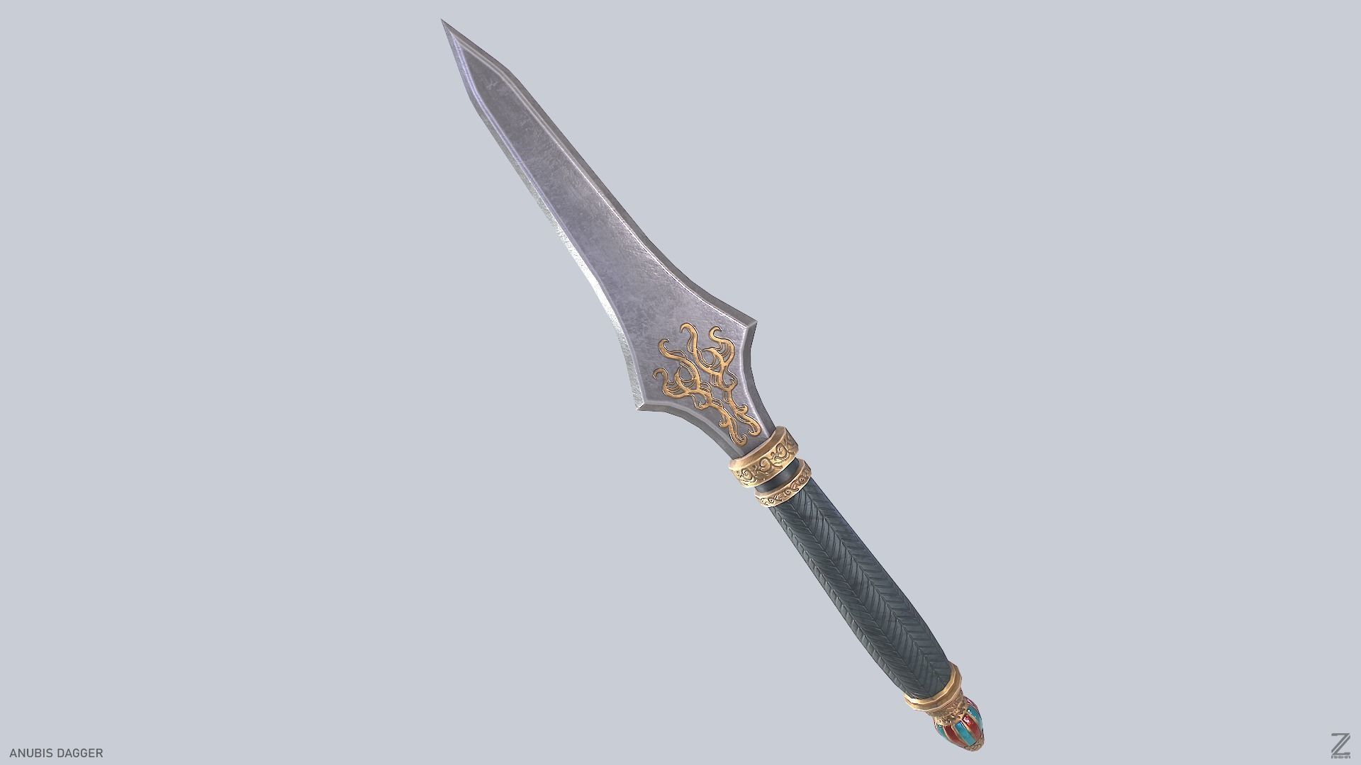 Anubis dagger Low-poly 3D model_7