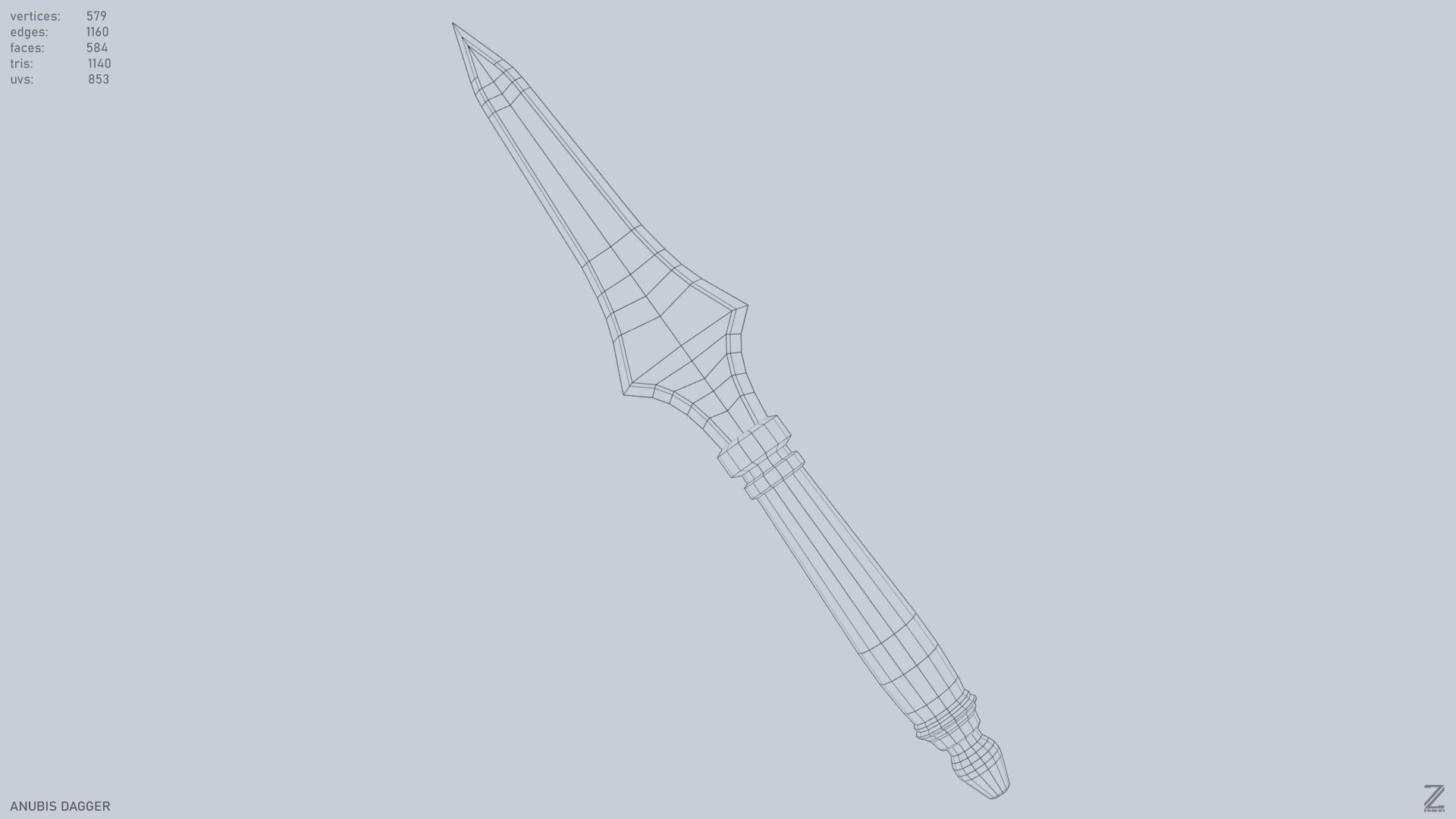 Anubis dagger Low-poly 3D model_10