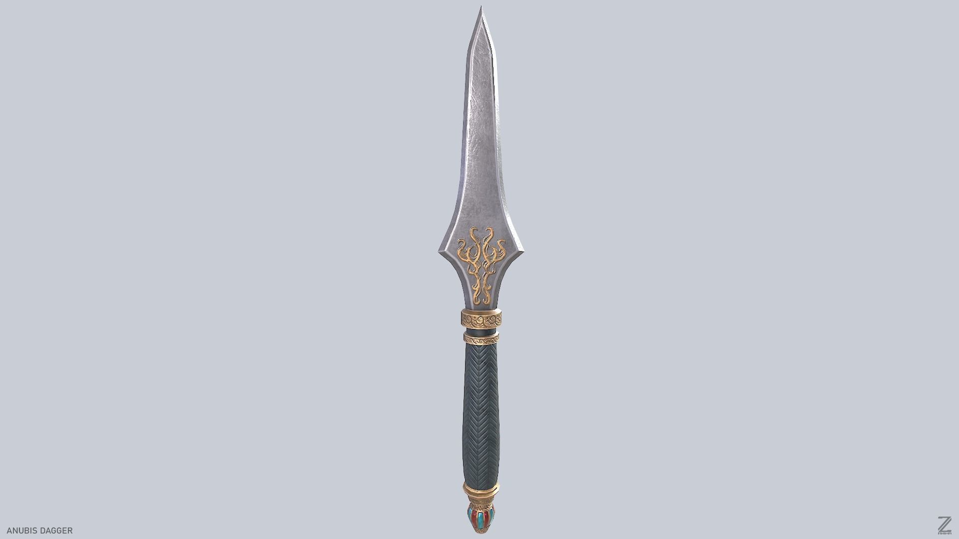 Anubis dagger Low-poly 3D model_2