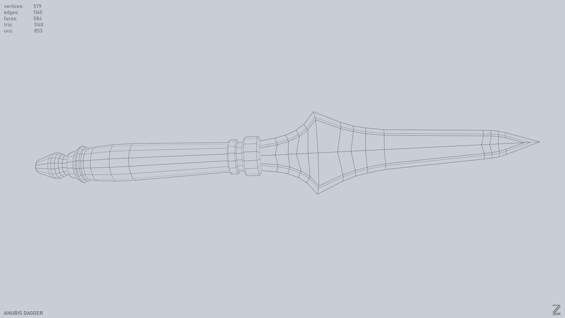 Anubis dagger Low-poly 3D model_14