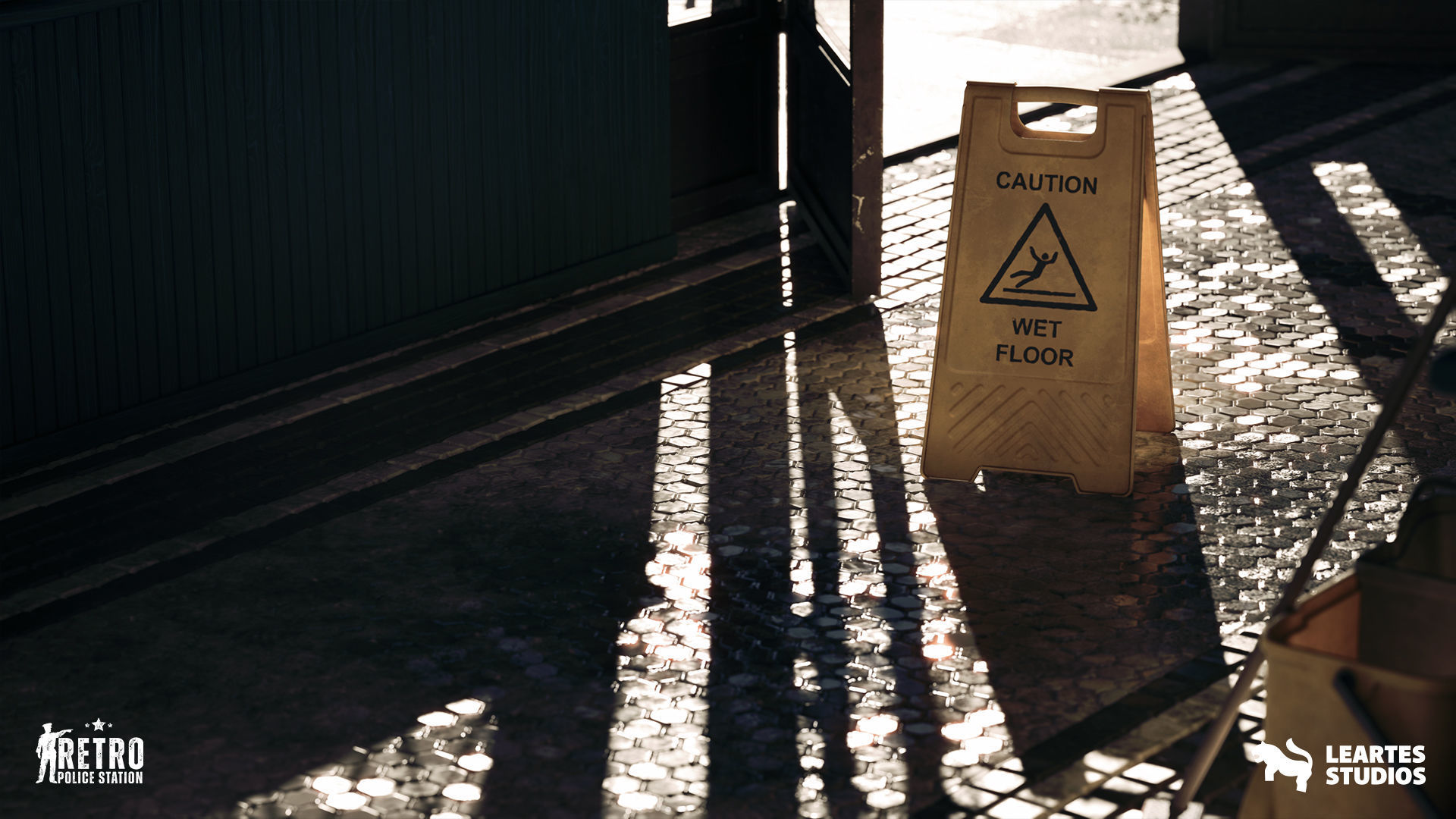 Retro Police Station Environment Low-poly 3D model_16