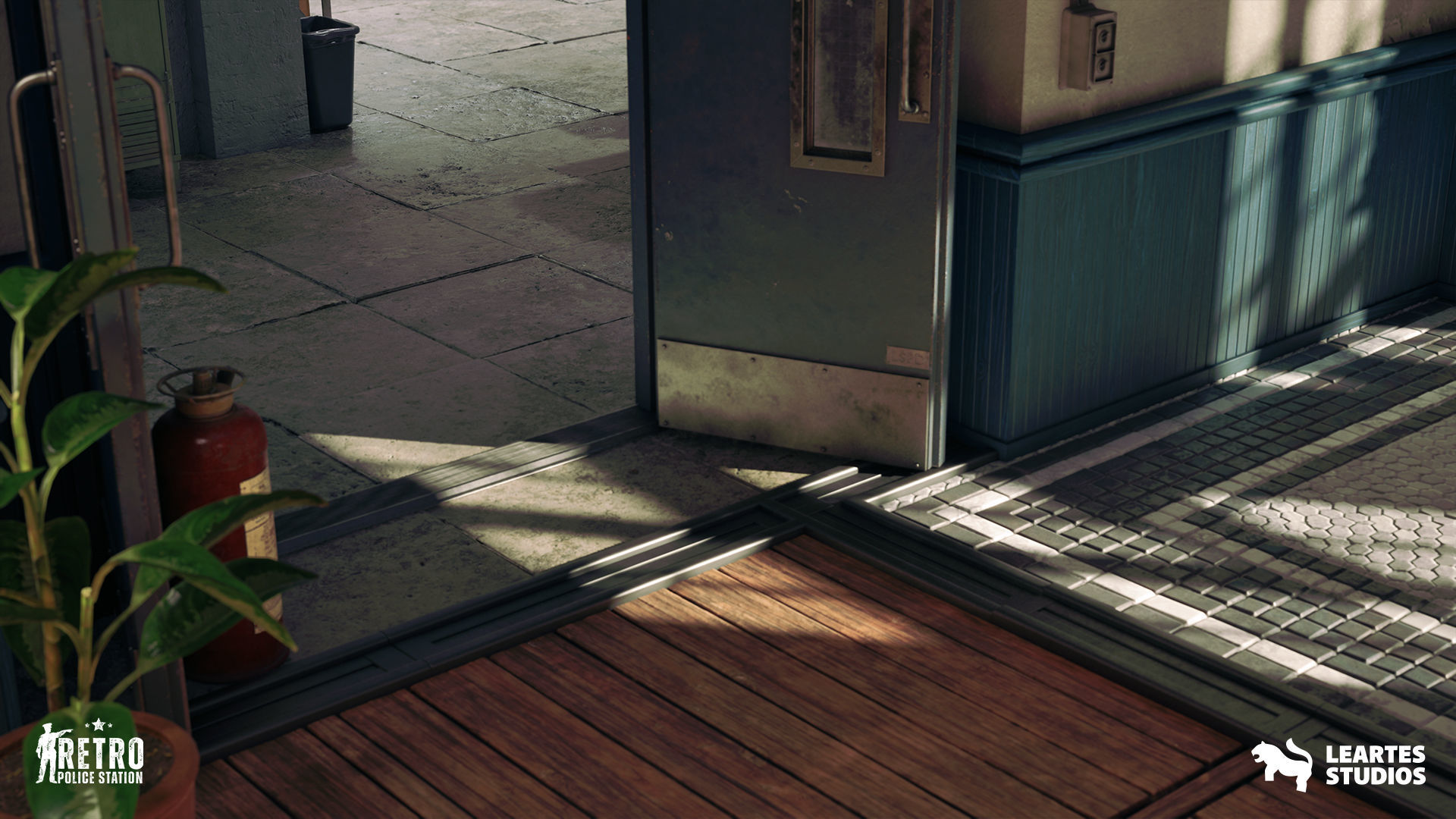 Retro Police Station Environment Low-poly 3D model_19