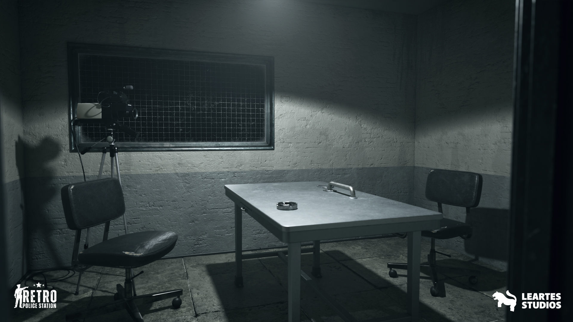 Retro Police Station Environment Low-poly 3D model_13