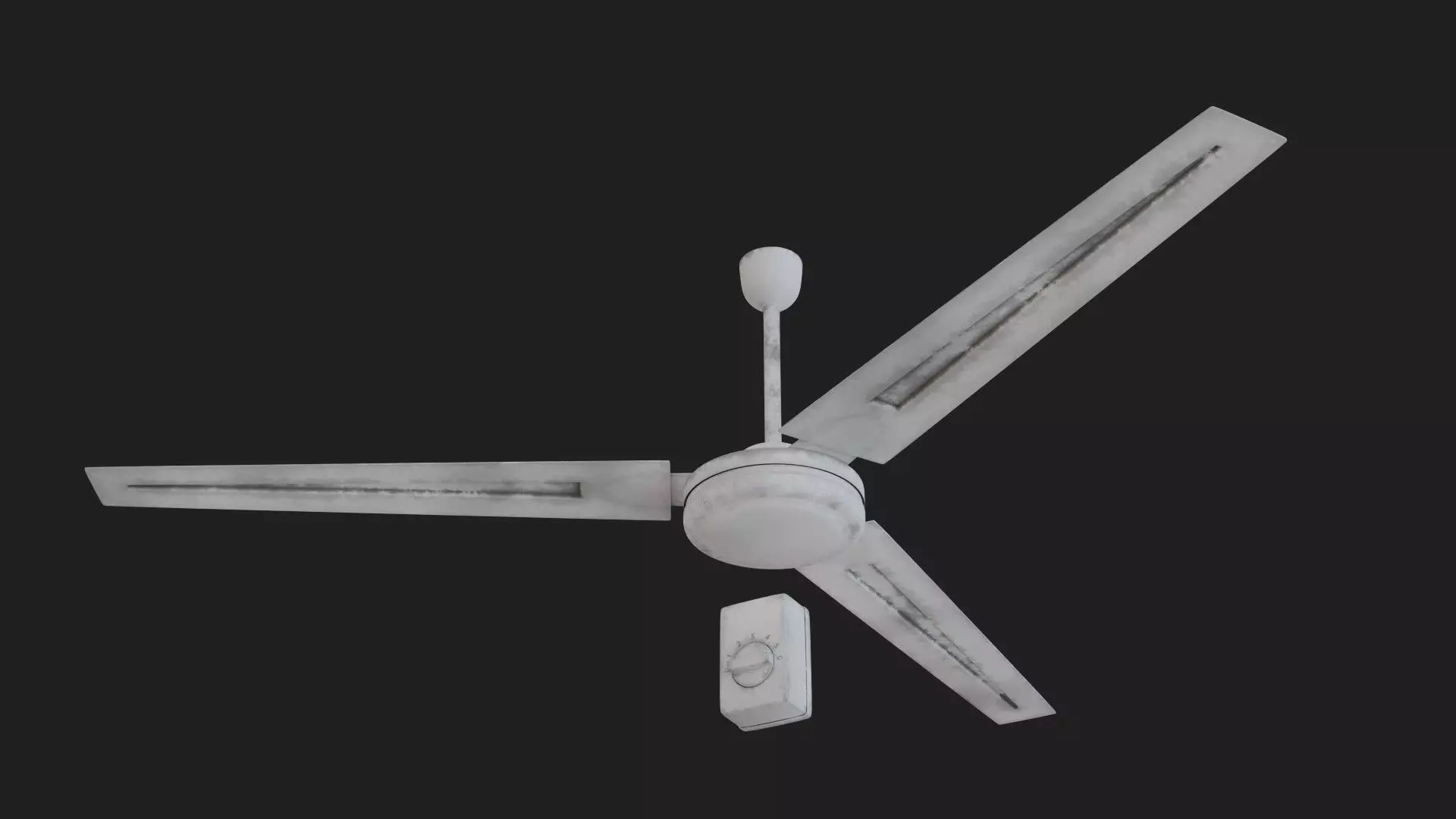 Dusty Old Style Ceiling Fan with Wall Control Low-poly 3D model_0