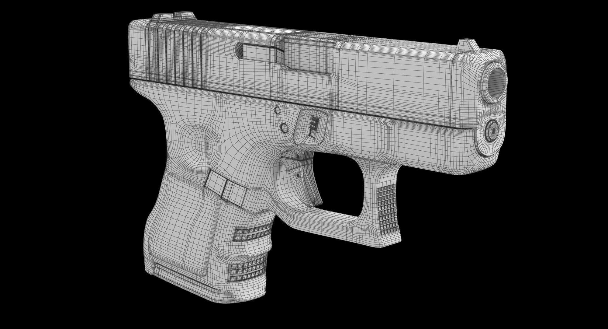 Glock 26 Brown Rough Low-poly 3D model_11