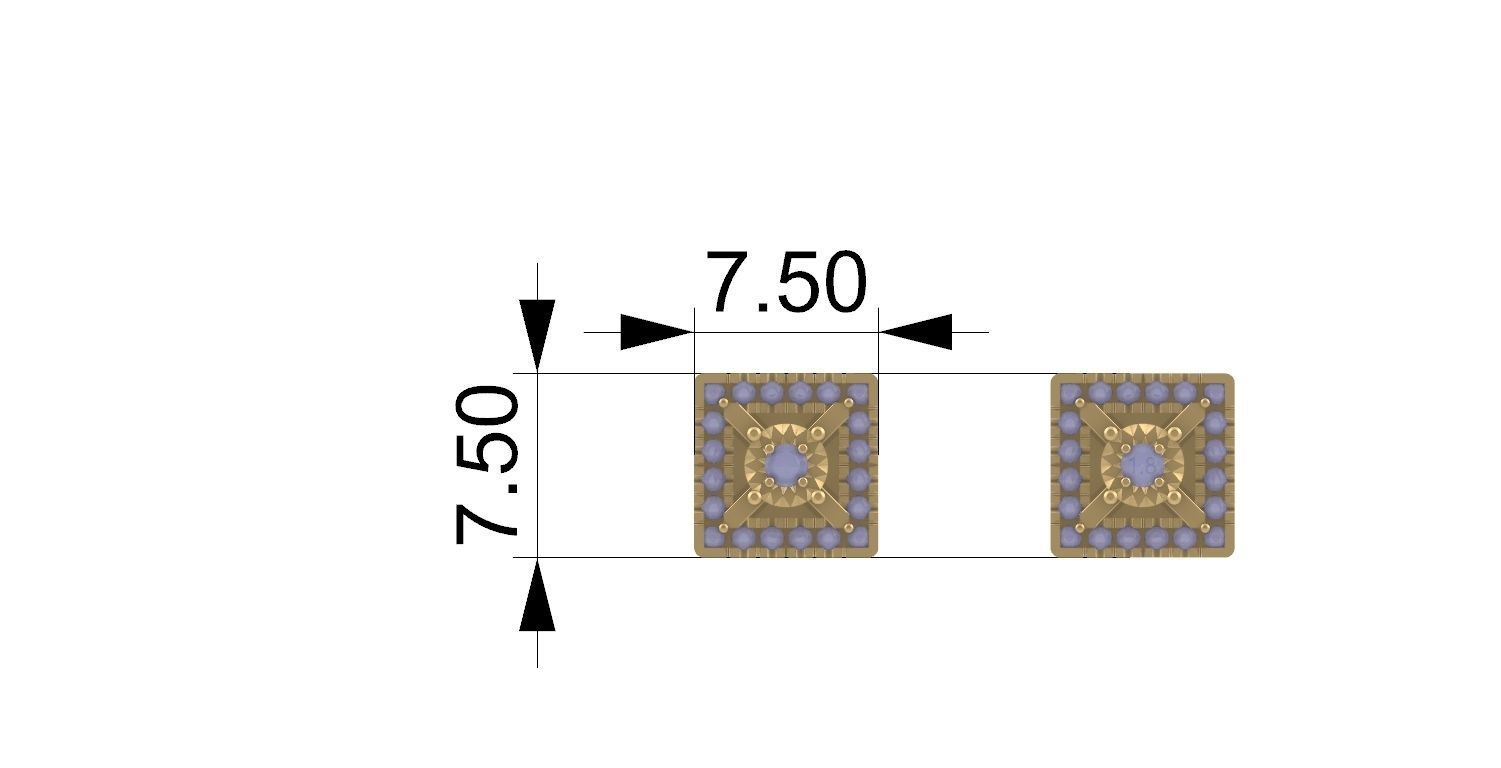 square earrings 3D print model_14