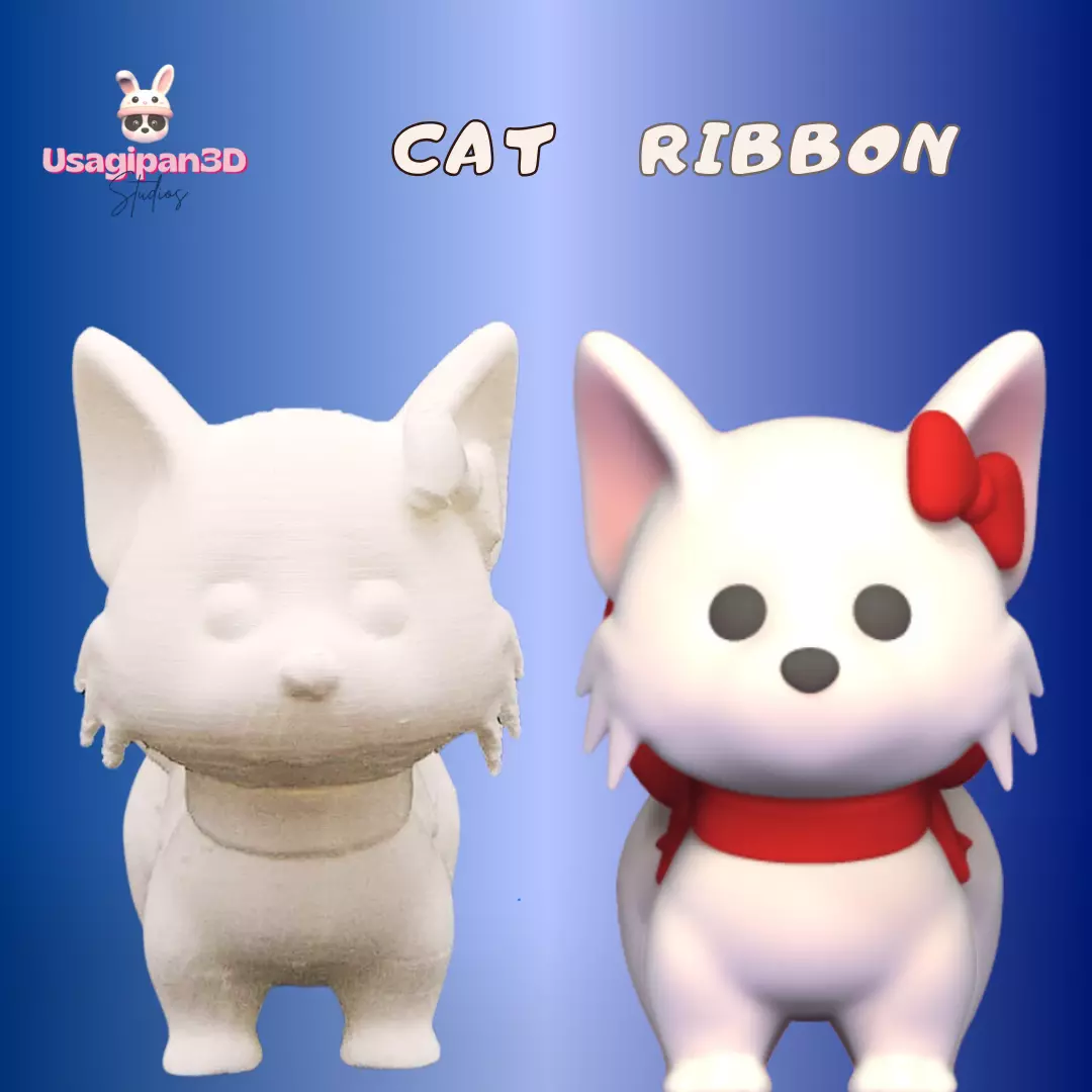 Cat Ribbon 3D print model_0