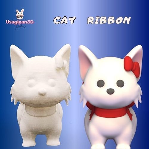 Cat Ribbon 3D model 3D printable | CGTrader