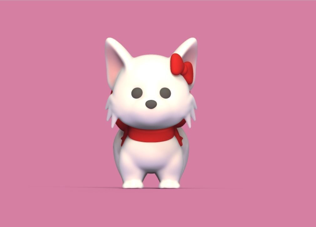Cat Ribbon 3D print model_1